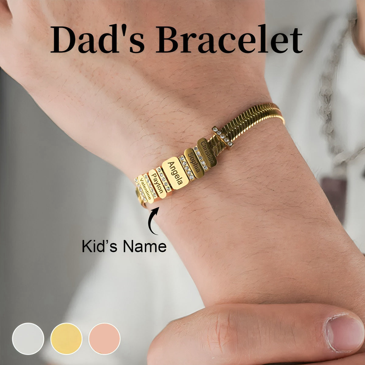 Personalised Flex Snake Chain Man's Bracelet-Gift for Dad/Grandpa