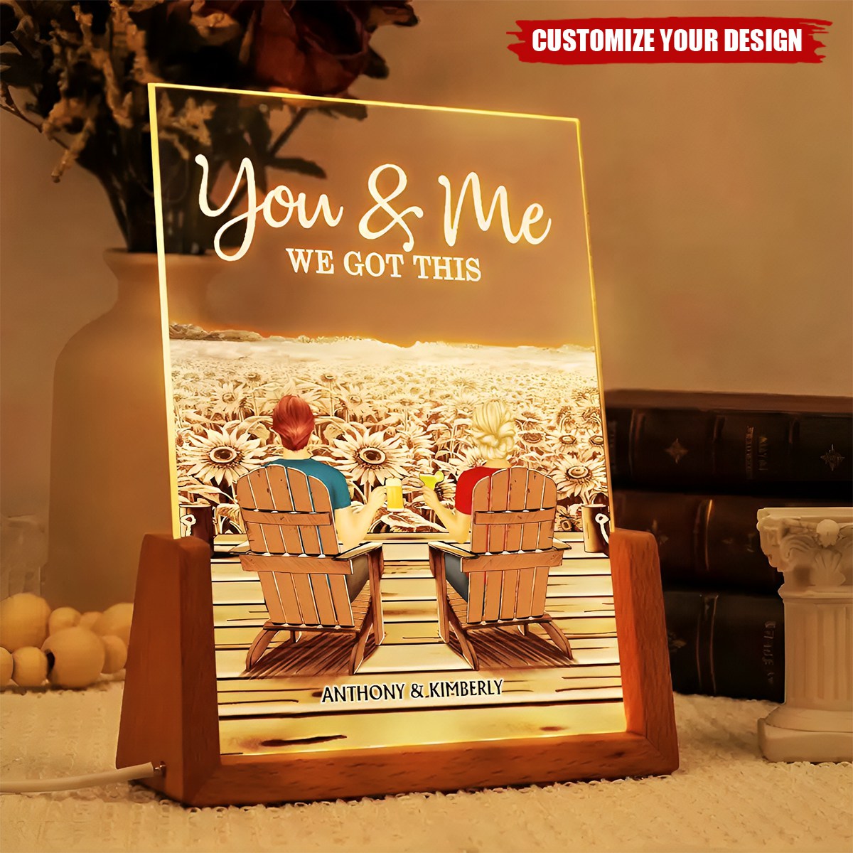 Back Couple Together You And Me We Got This - Personalized Night Light