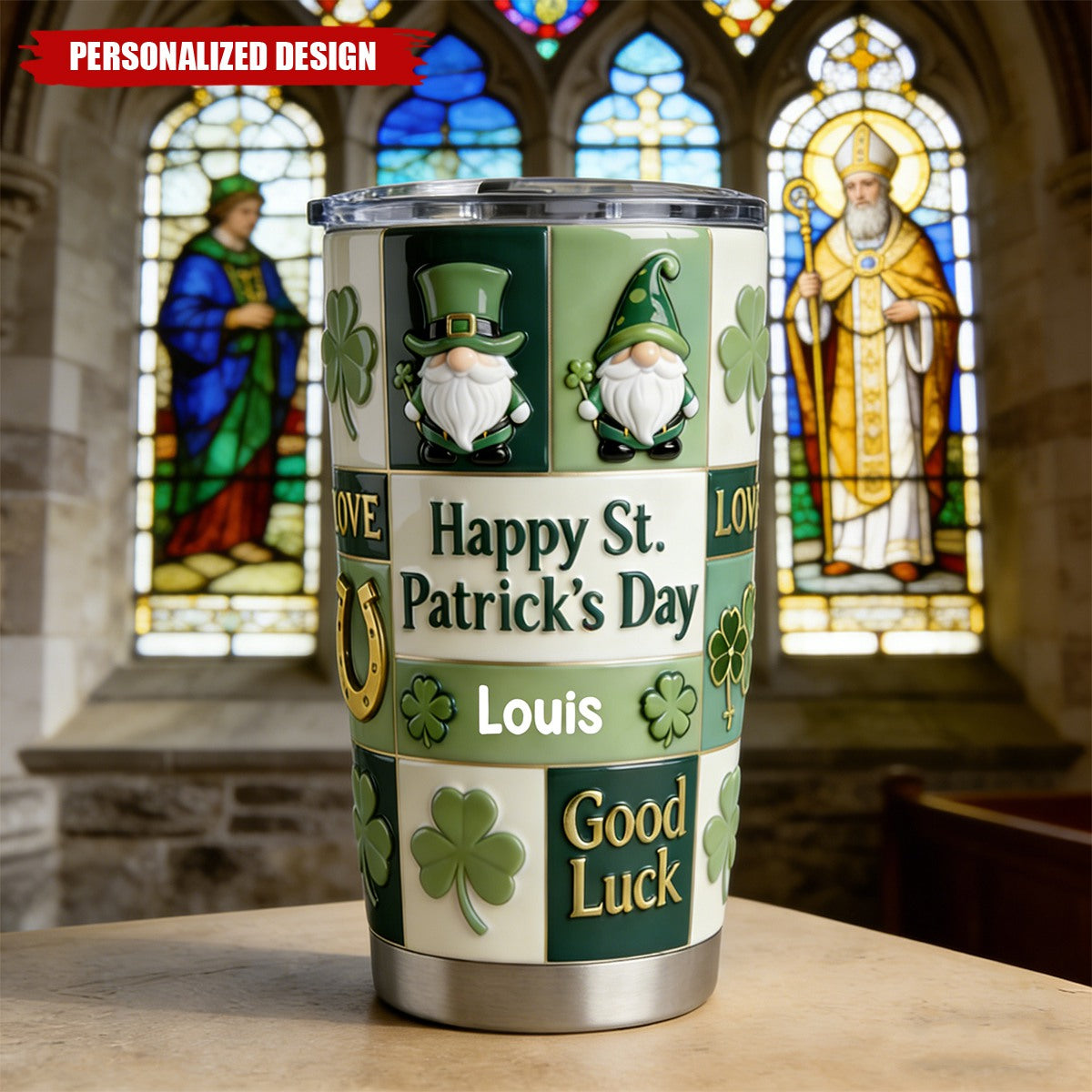 Happy St. Patrick's Day-Personalized Irish Tumbler