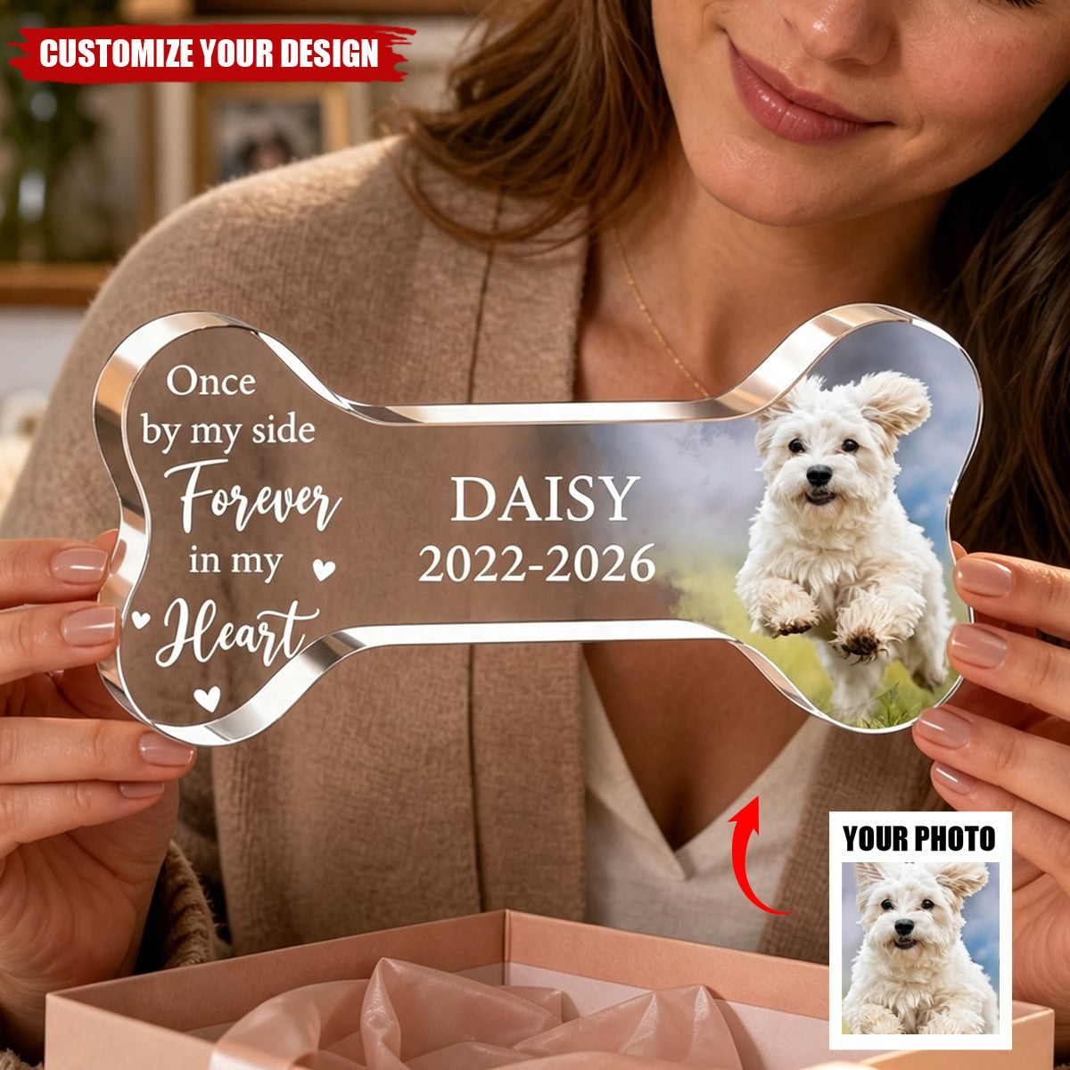 Personalized Pet Memorial Acrylic Plaque, Photo Pet Memorial Gift
