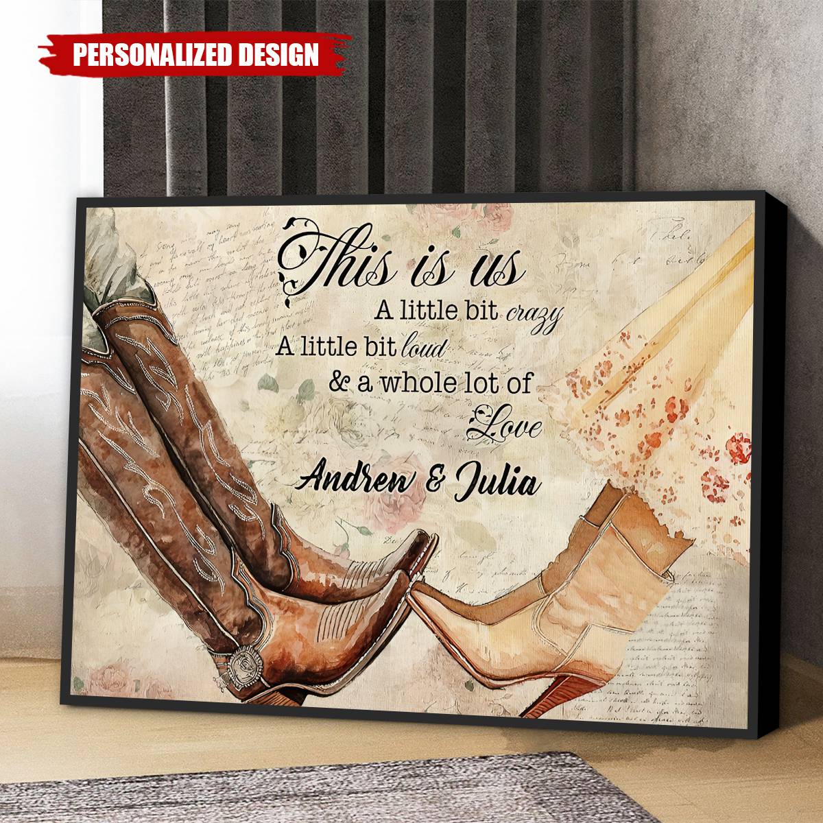 Valentine Cowboy And Cowgirl-Personalized Poster