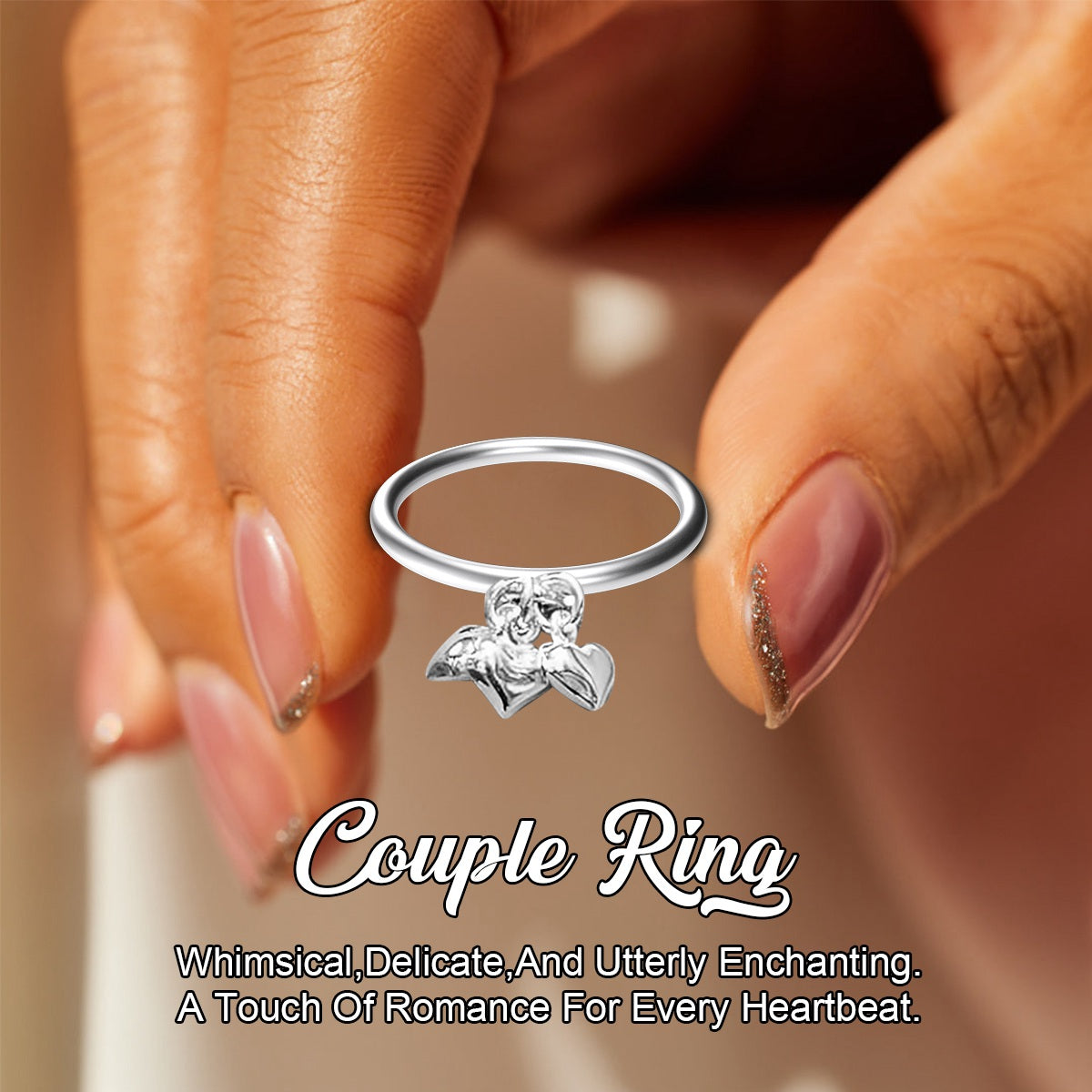 3 Hearts Dangle Charm Ring