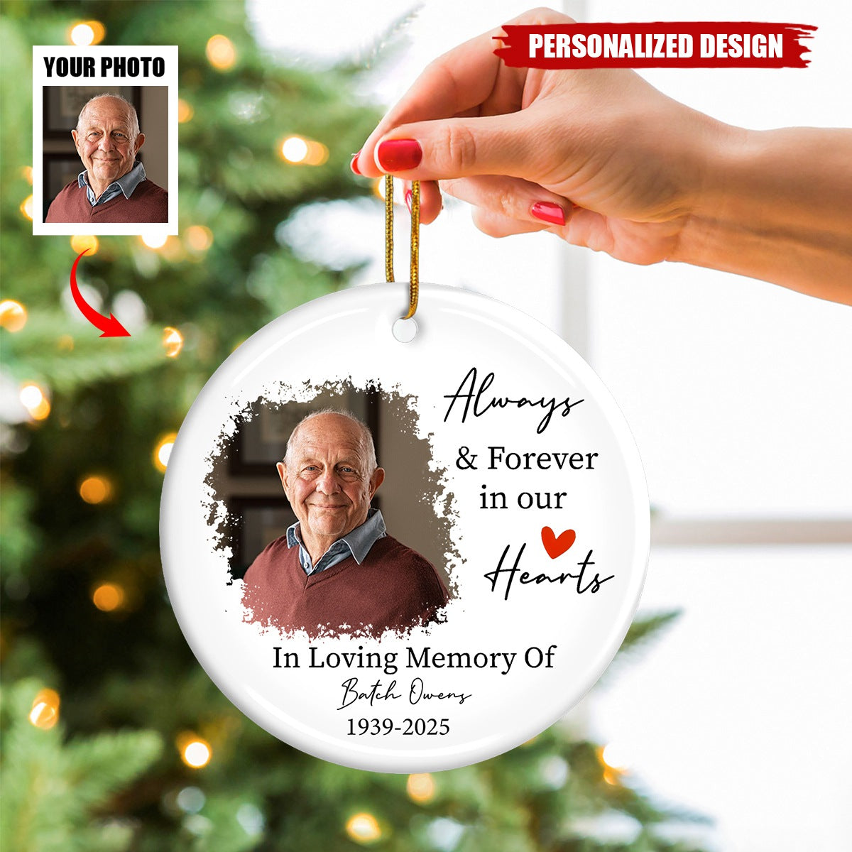 Personalized Photo Memorial Ornament
