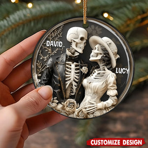Personalized Skull Couple Christmas Ornament