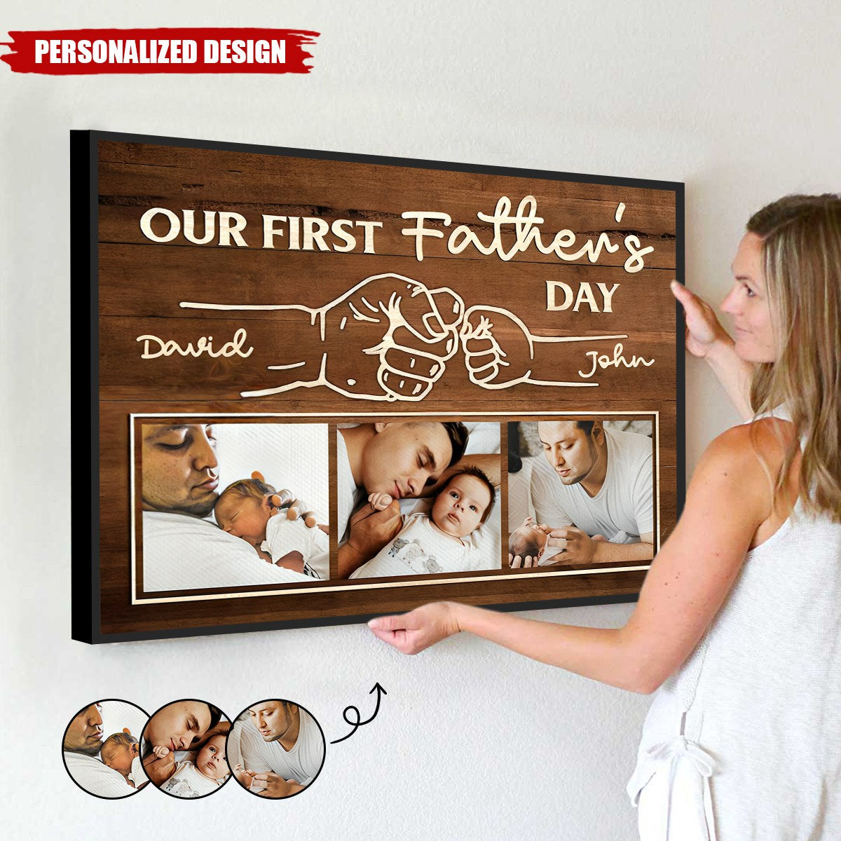 First Father’s Day Fist Bump-Personalized Poster-Gift For Dad