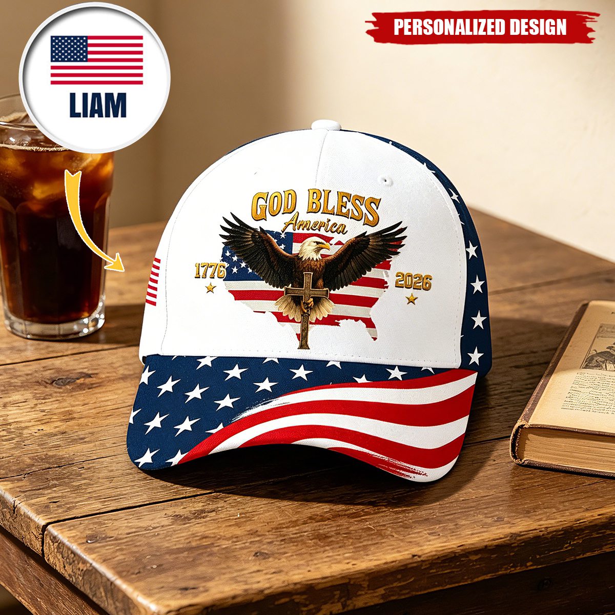 Personalized US Eagle 250 Years Of Freedom 1776 - 2026 Classic Cap