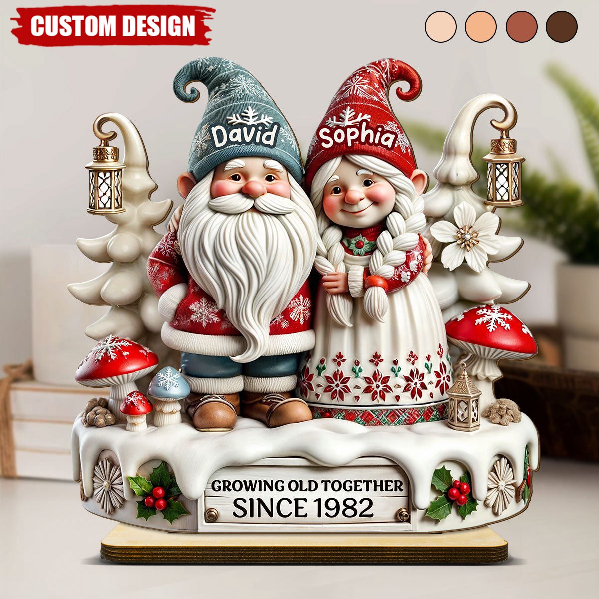 3D Effect Couple Together Personalized Standing Wooden Plaque, Heartfelt Gift For Couple, For Him, For Her, Husband, Wife