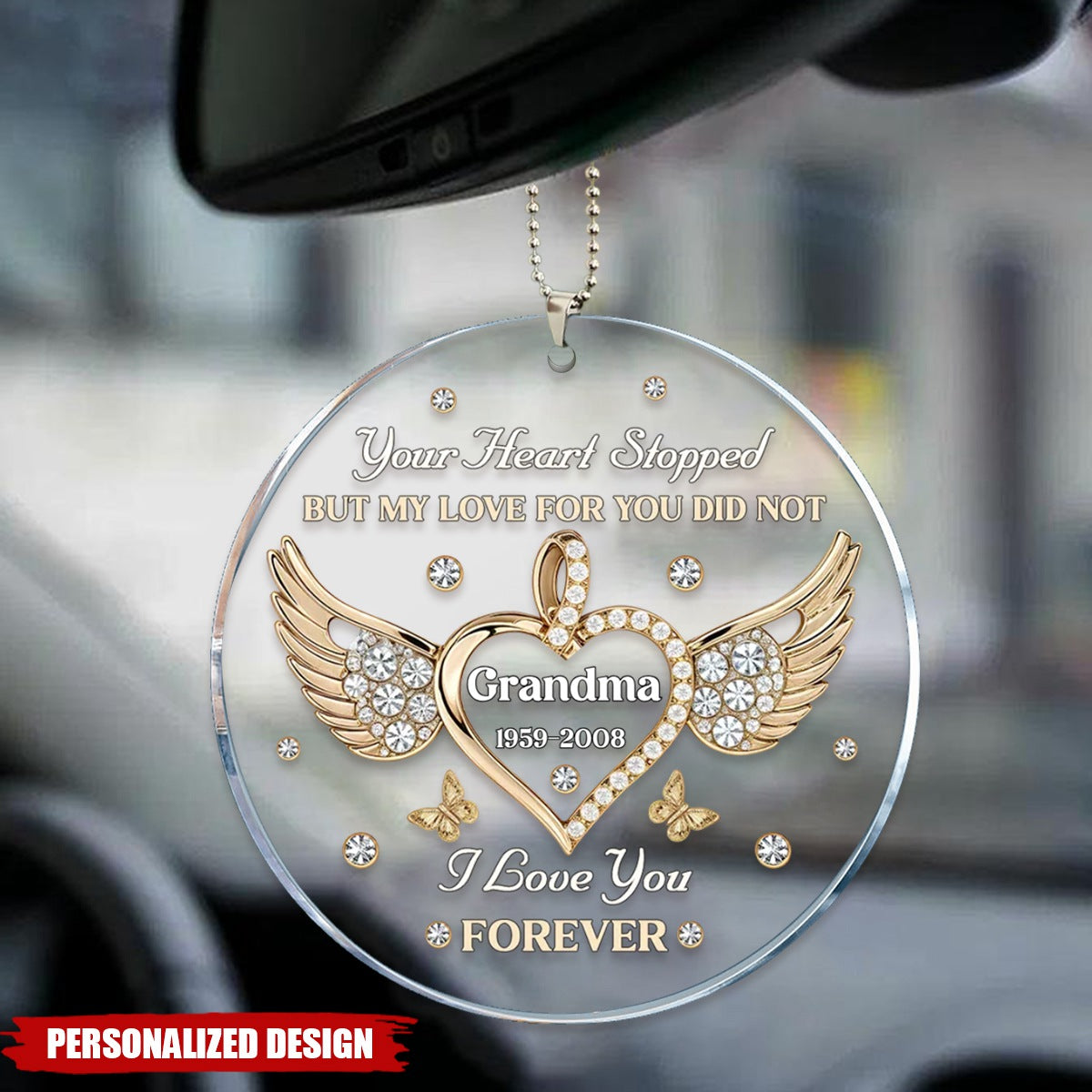 My Love For You Never Stops-Personalized Car Ornament