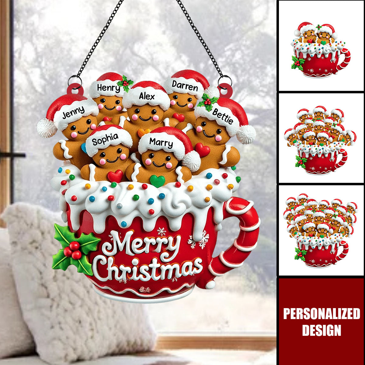 Merry Christmas-Personalized suncatcher-Gift For Family