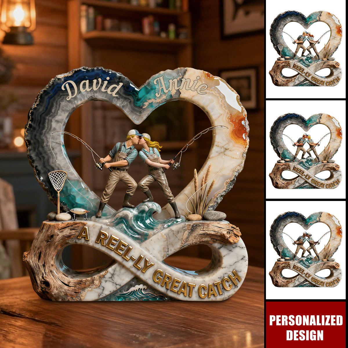 Personalized Fishing Couple Great Catch Acrylic Plaque-Gift For Fishing Couple