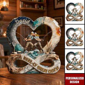 Personalized Fishing Couple Great Catch Acrylic Plaque-Gift For Fishing Couple