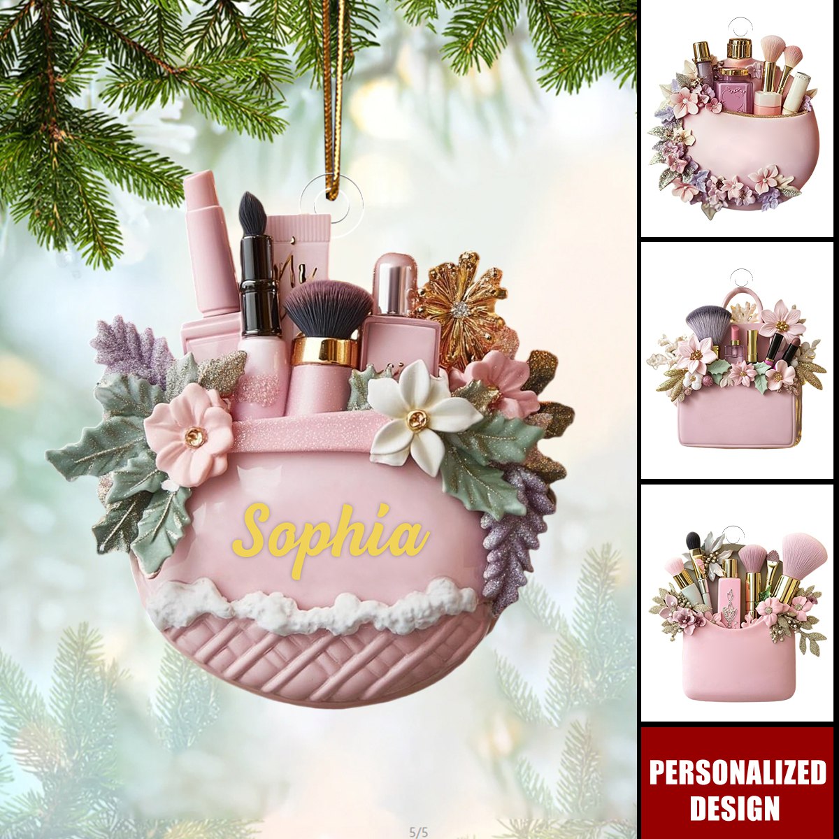 Personalized Makeup Christmas Ornament-Gift For Makeup Lovers
