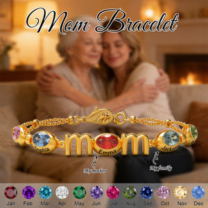 Personalized Mom Names & Birthstones Bracelet -Gift For Mother