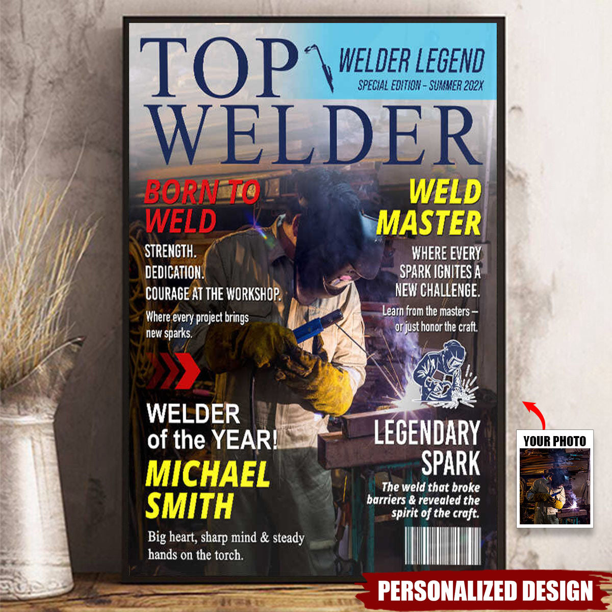 Personalized Welder Magazine Poster-Gift for Welders