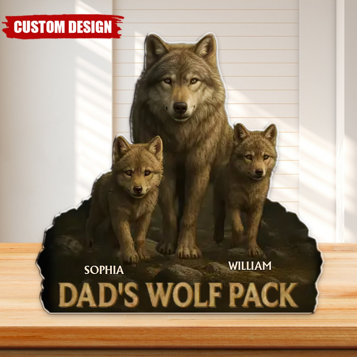 Papa Leads We Follow - Family Personalized Acrylic Plaque, Gift For Dad, Grandpa