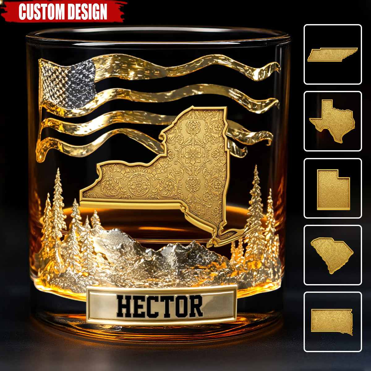 The State Pride - Personalized Luxury Whiskey Glass