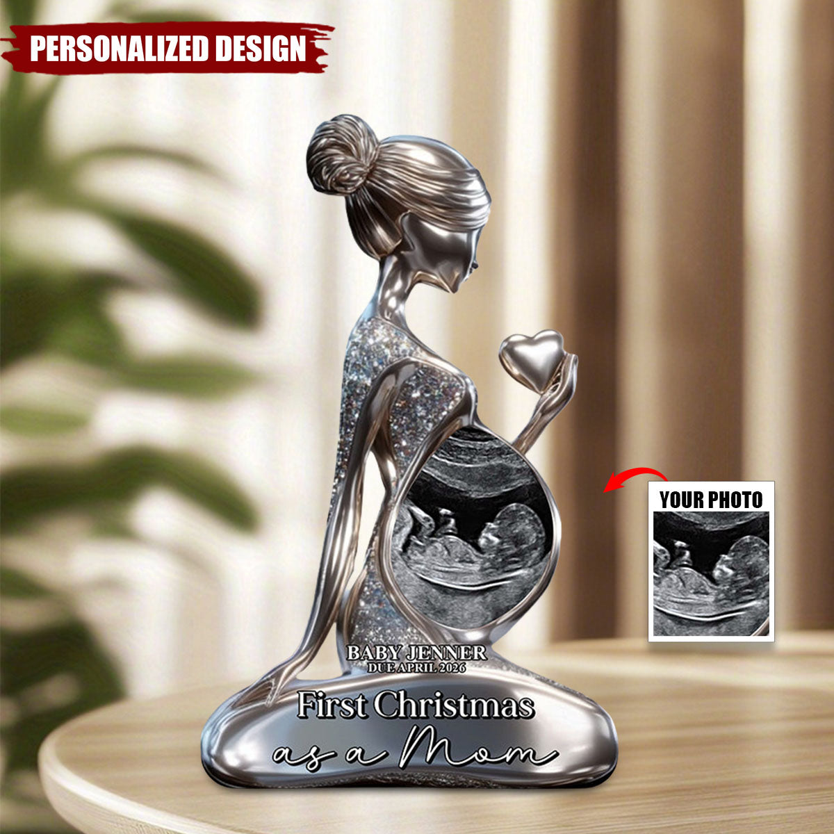 Pregnant Mom Baby Bump's First - Personalized Pregnancy Custom Shaped Acrylic Plaque