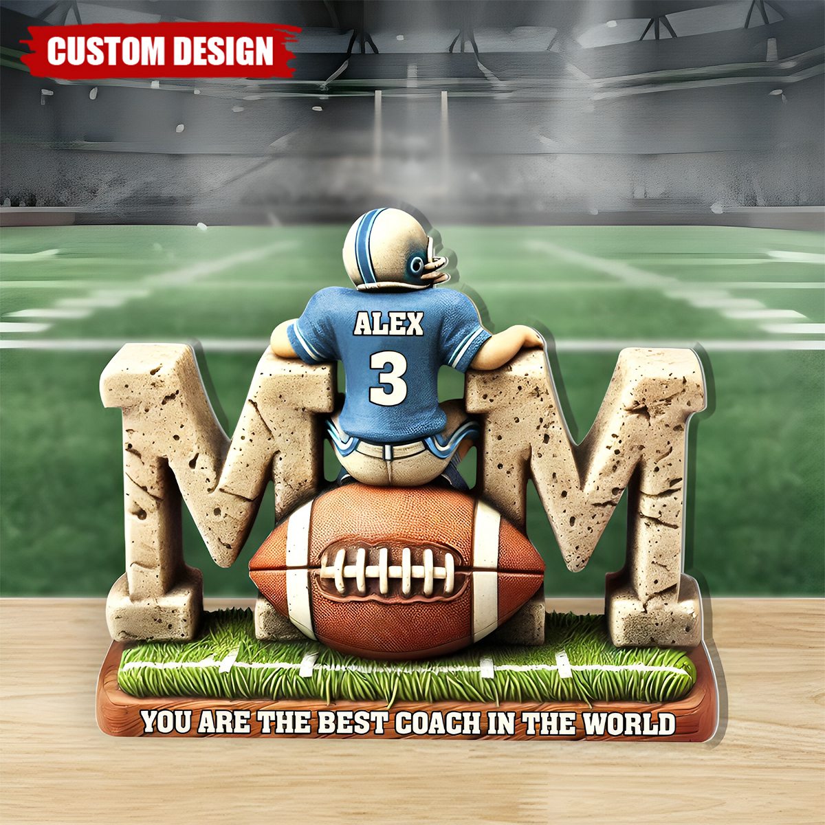 Personalized Football Mom Acrylic Plaque, Gift For Football Lover