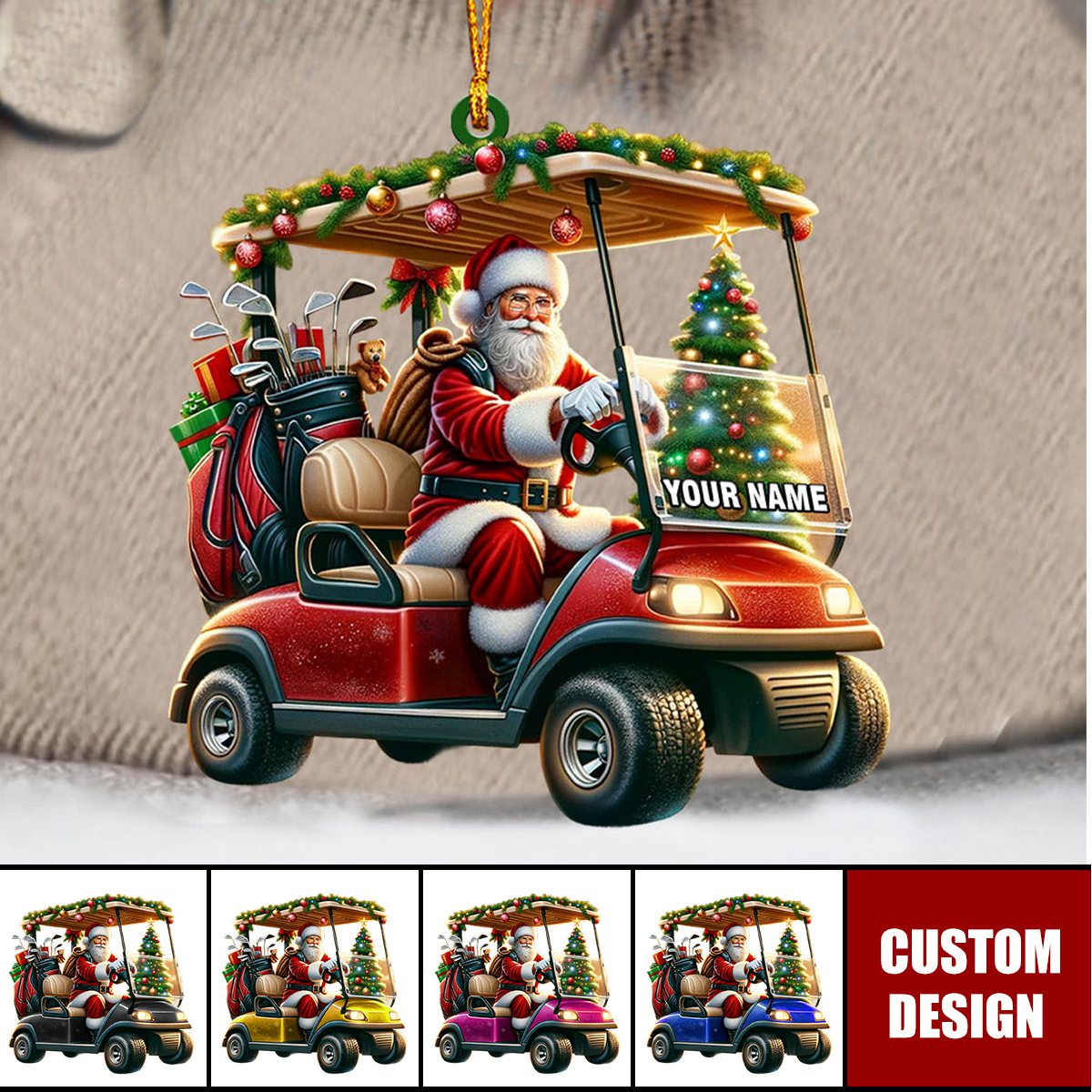 Santa Coming Home Decor Christmas Ornament, Personalized Ornament