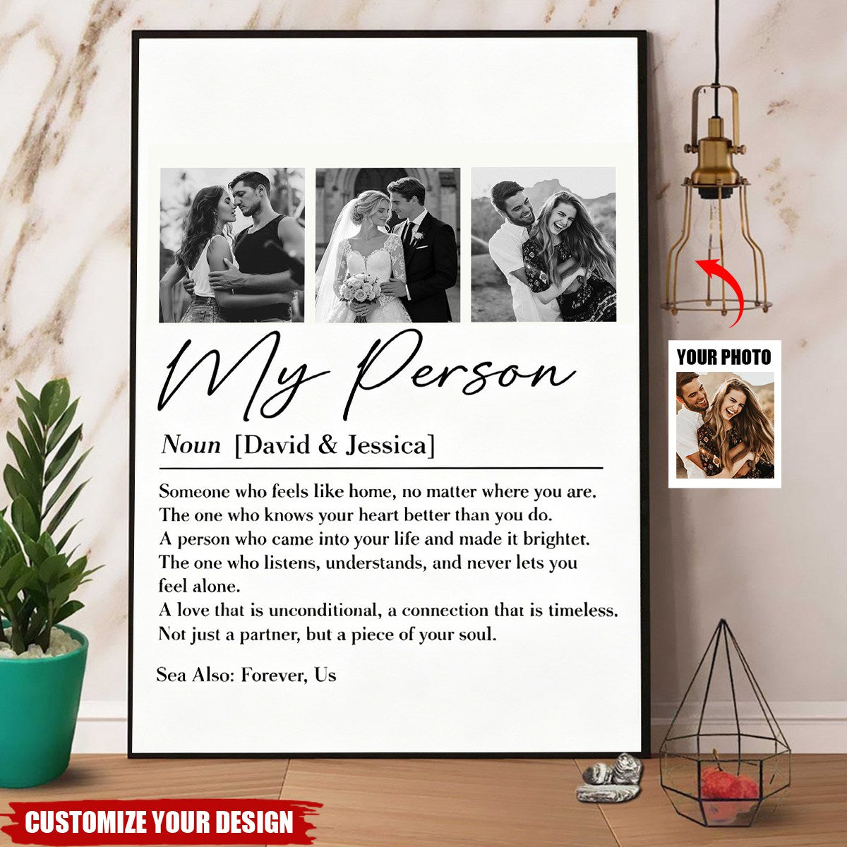 Personalized "My Person" Custom Couple Photo Canvas Poster