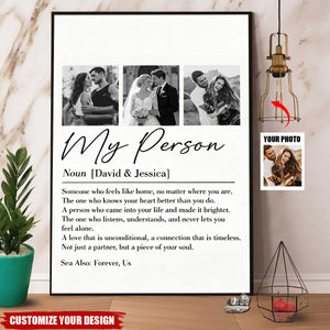 Personalized "My Person" Custom Couple Photo Canvas Poster