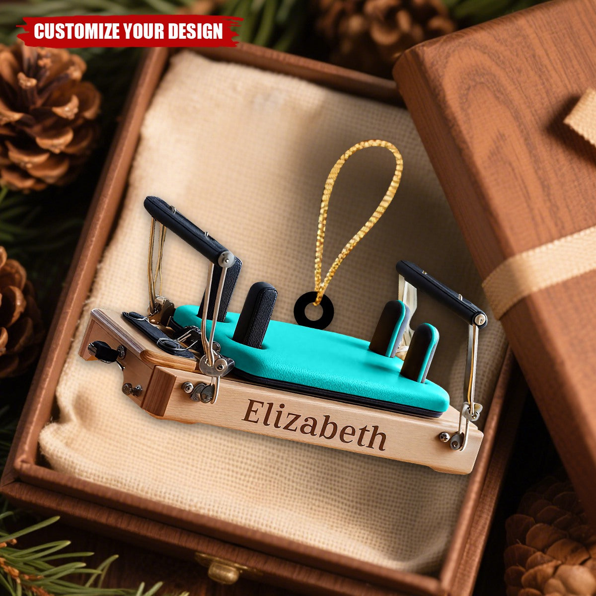 Custom Pilates Reformer Acrylic Ornament, Unique Gift for Pilates Instructor & Lover