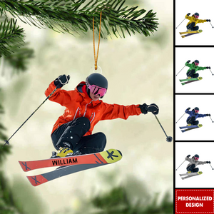 Personalized Skiing Shaped Ornament-Ski Lift Lover Gift
