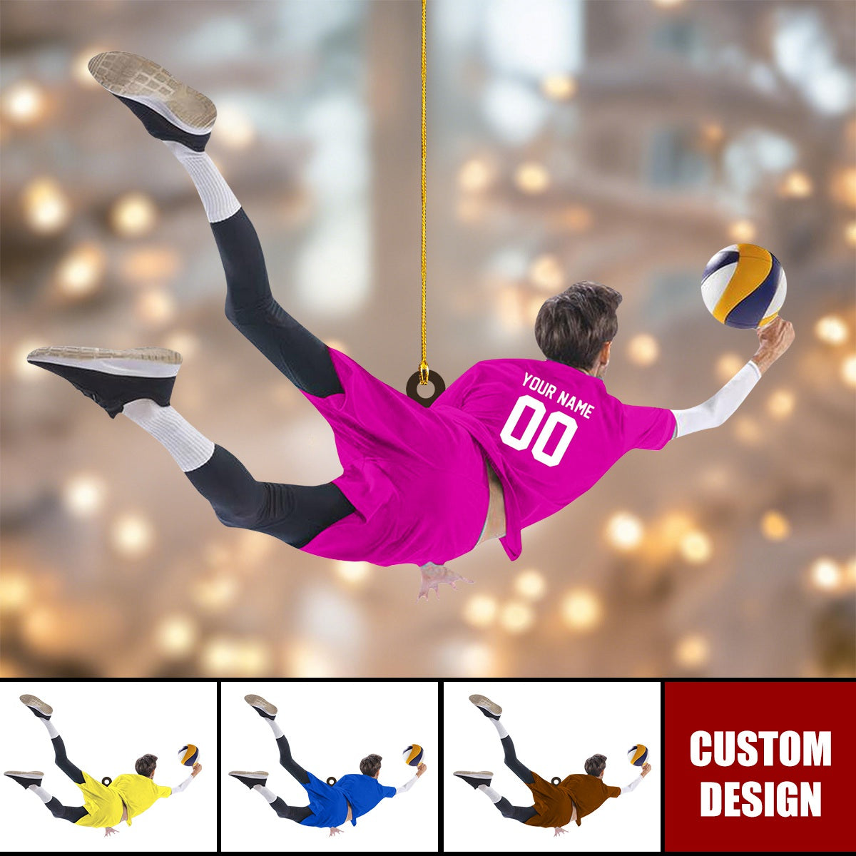 Personalized Volleyball Man Ornament, Volleyball Player Ornament, Custom Volleyball Gift, Volleyball Keepsake, Volleyball Christmas Gift