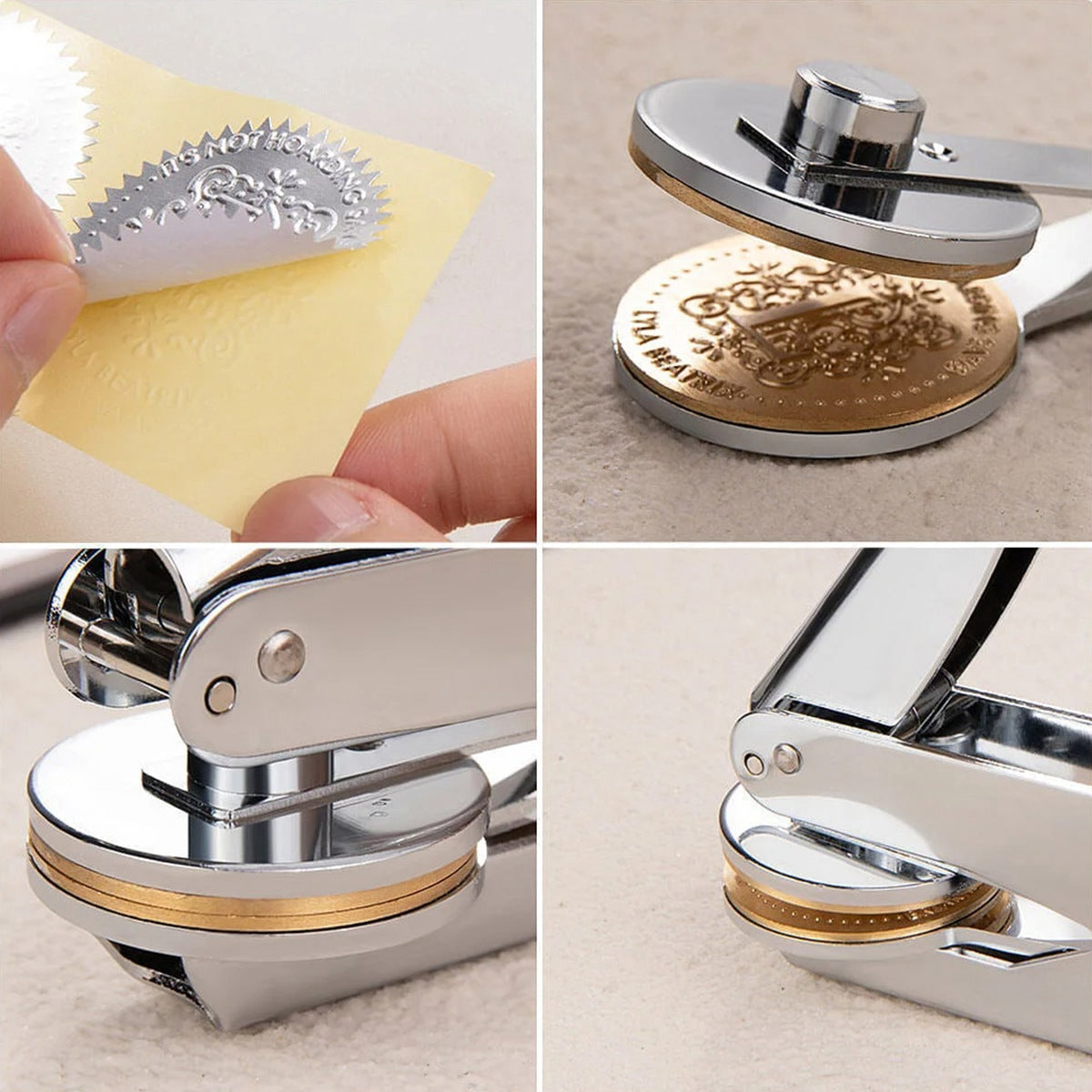 Personalized Gothic Monogram Hand Held Embosser Envelope Stamp