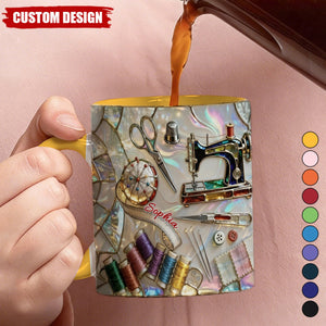 Personalized Sewing Accent Mug -Gift For Sewing Lover