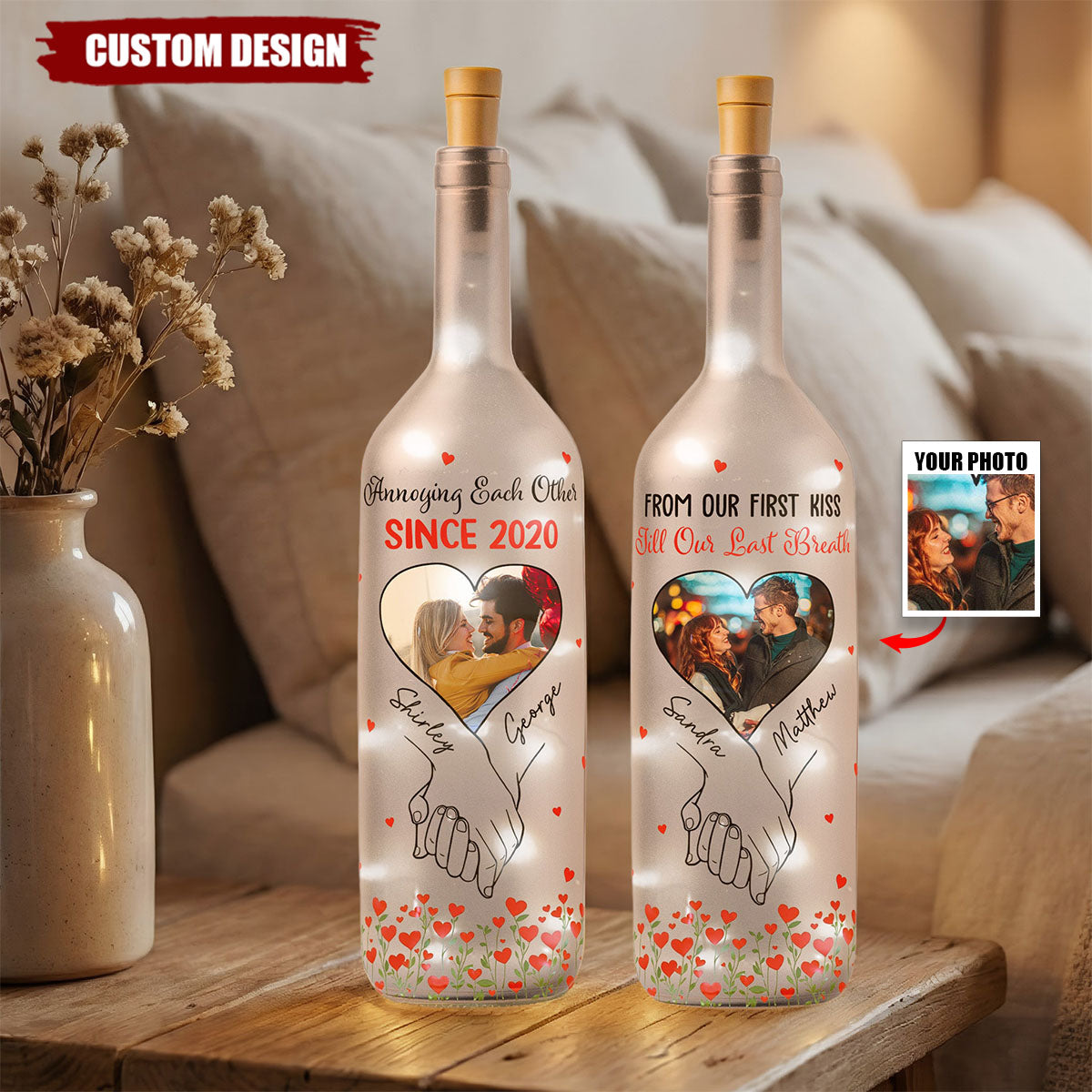 You And Me We Got This - Personalized Photo Bottle Lamp