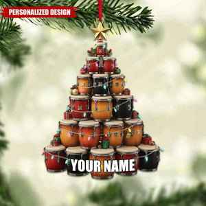 Personalized Conga Drum Christmas Ornament-Gift For Drummer