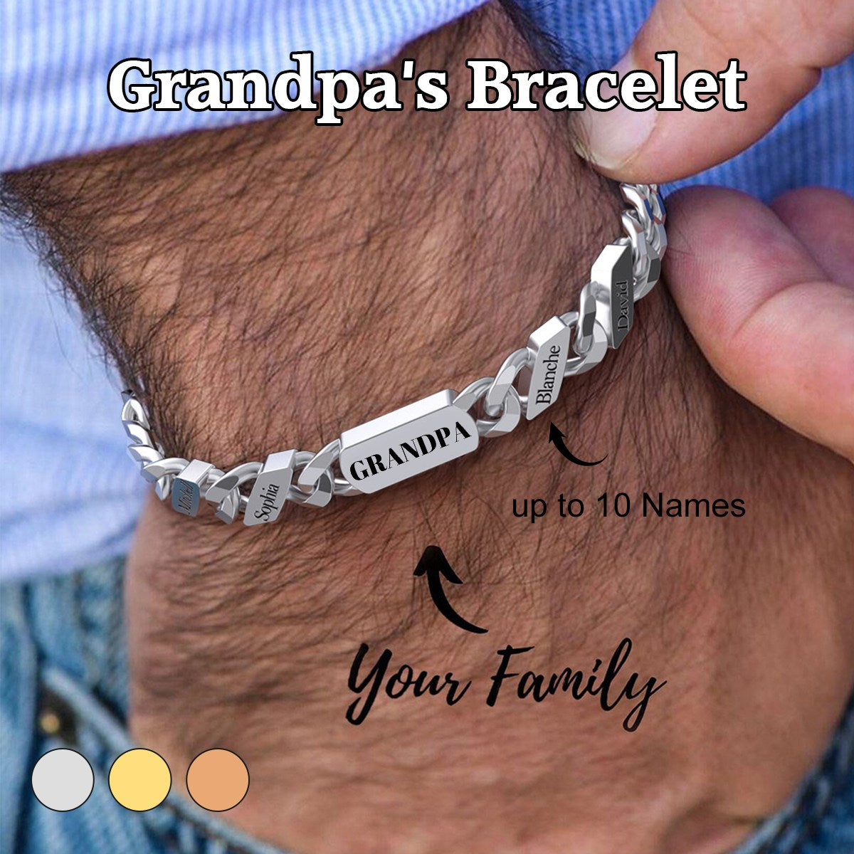 Personalized Fashion Name Bar Bracelet-Father's Day Gift