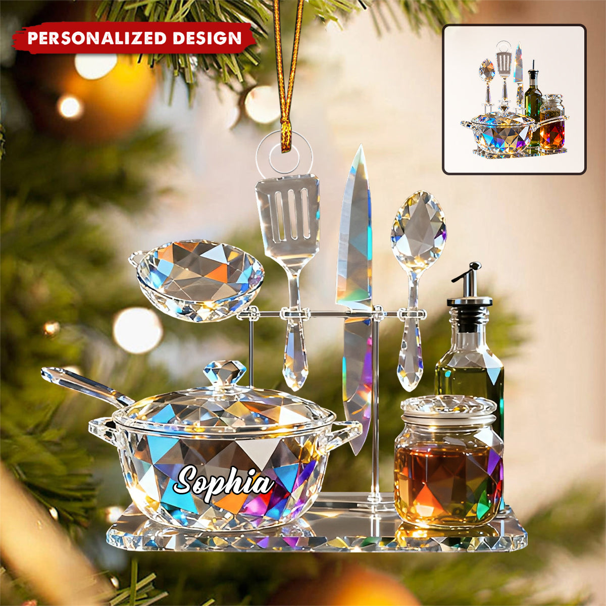 Personalized Kitchenware Set Themed Ornaments