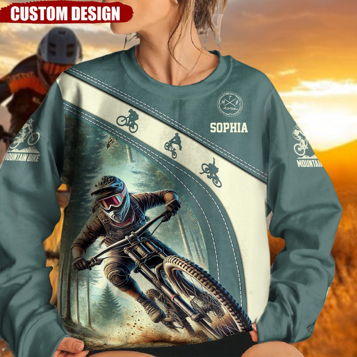 Personalized Name Mountain Bike Sweatshirt