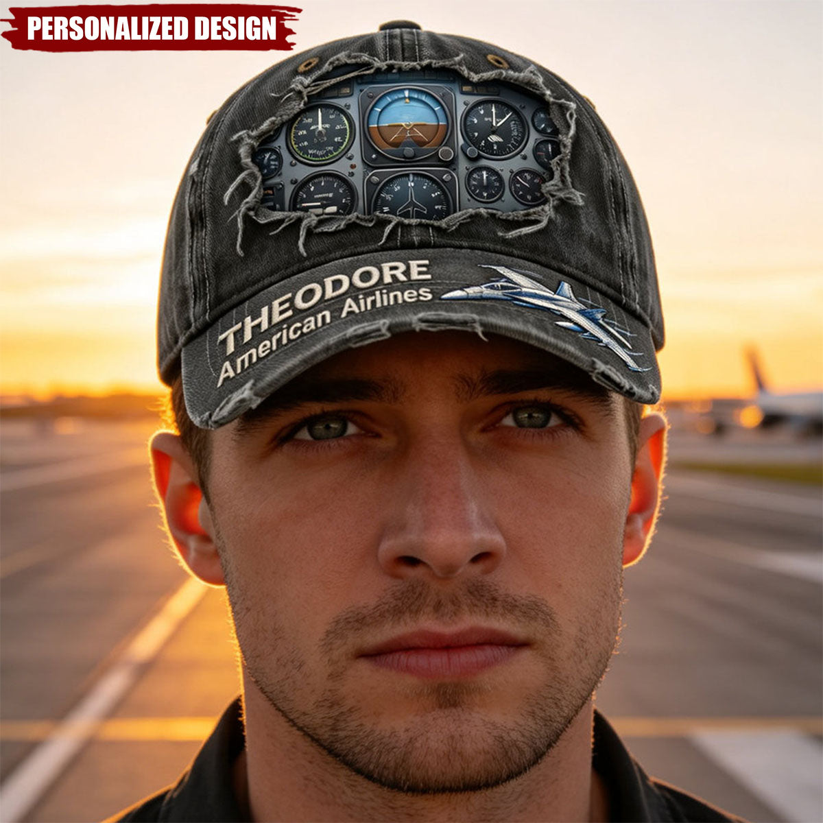 Personalized Airplane Cockpit Instrument Panel Classic Cap-Gifts For Pilot