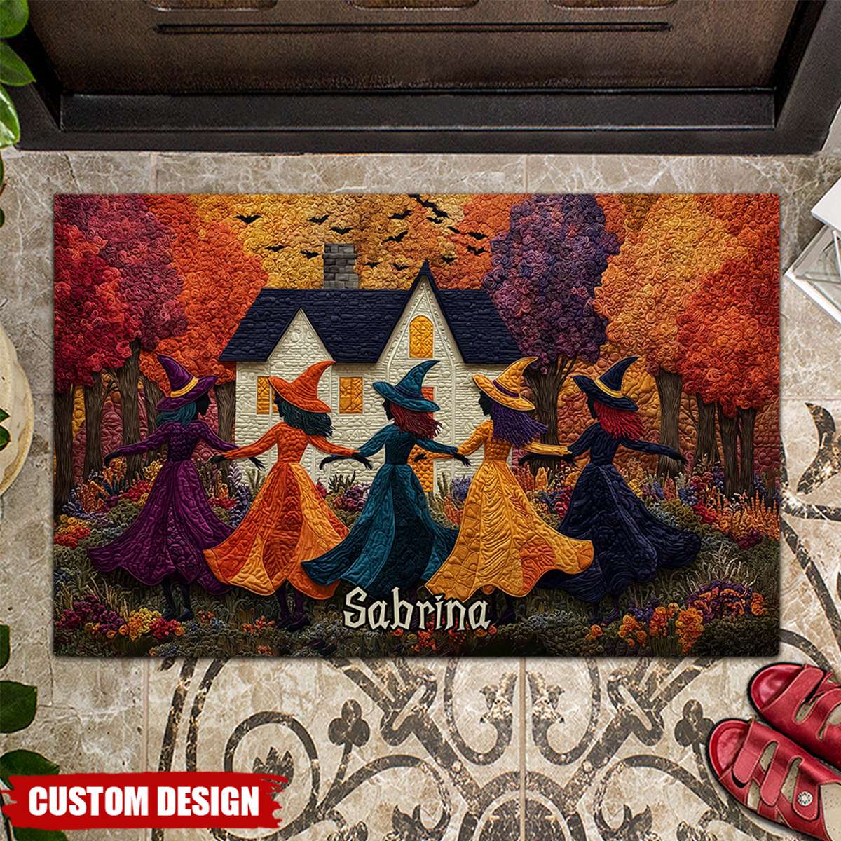 Dancing Witches - Personalized Witch Doormat