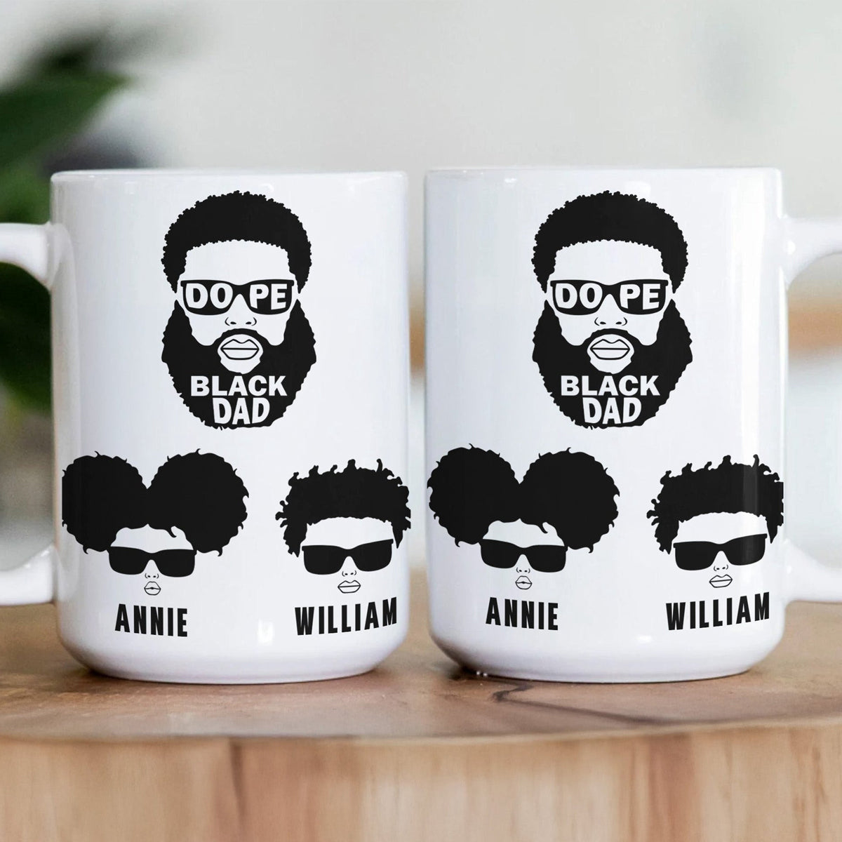 Dope Black Dad, Dope Black Father-Personalized Mug-Father's Day Gift