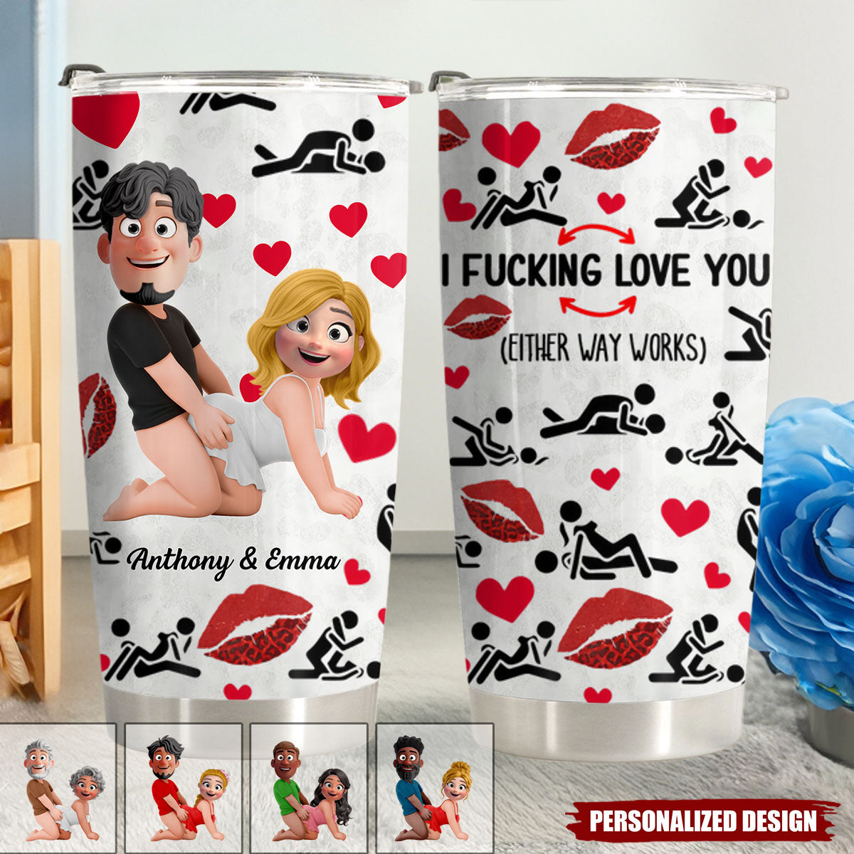 I Love You-Personalized Couple Tumbler