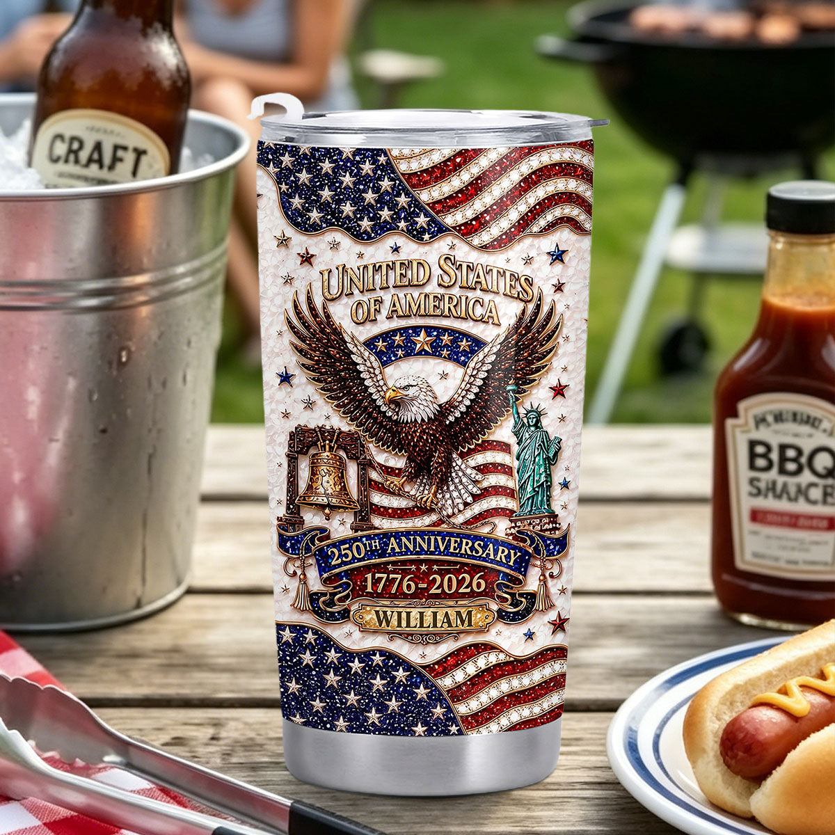 United States Of America 250th Anniversary Tumbler, Gift For Patriots