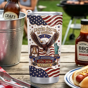 United States Of America 250th Anniversary Tumbler, Gift For Patriots