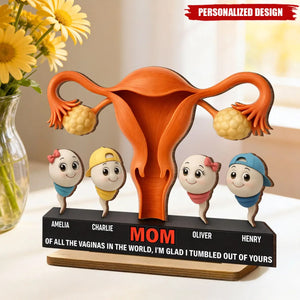 Mom I'm Glad I'm Tumbled Our Of Yours -Personalized Plaque - Mother's Day Gift for Mom, Wife