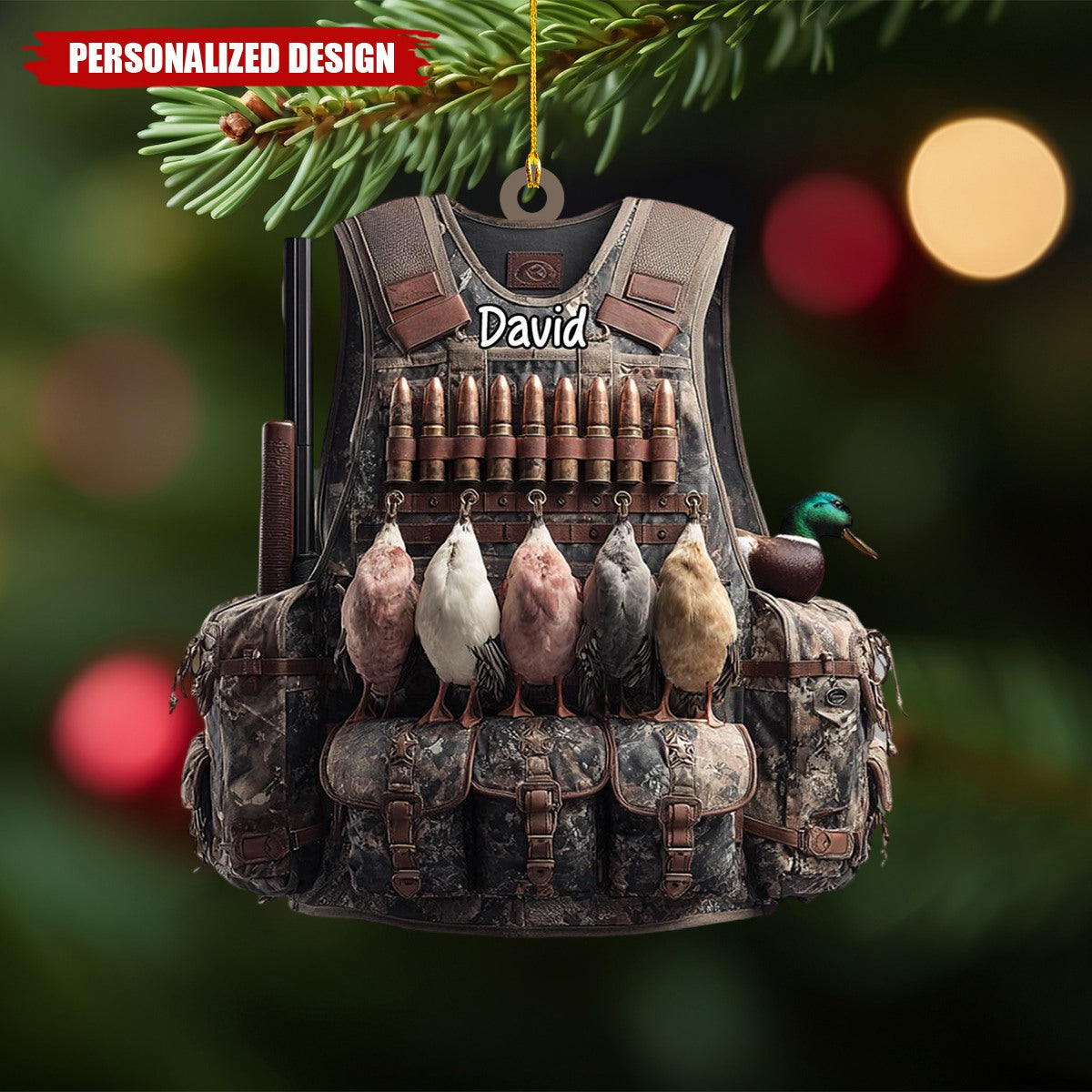 Personalized Duck Hunting Christmas Ornament Gift For Hunter