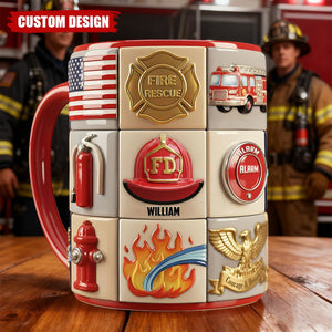Firefighter Coffee Accent Mug - Personalized Gifts For Firefighter Coffee Mug