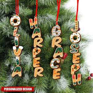 Personalized Gingerbread Letter Ornament Gift For Family