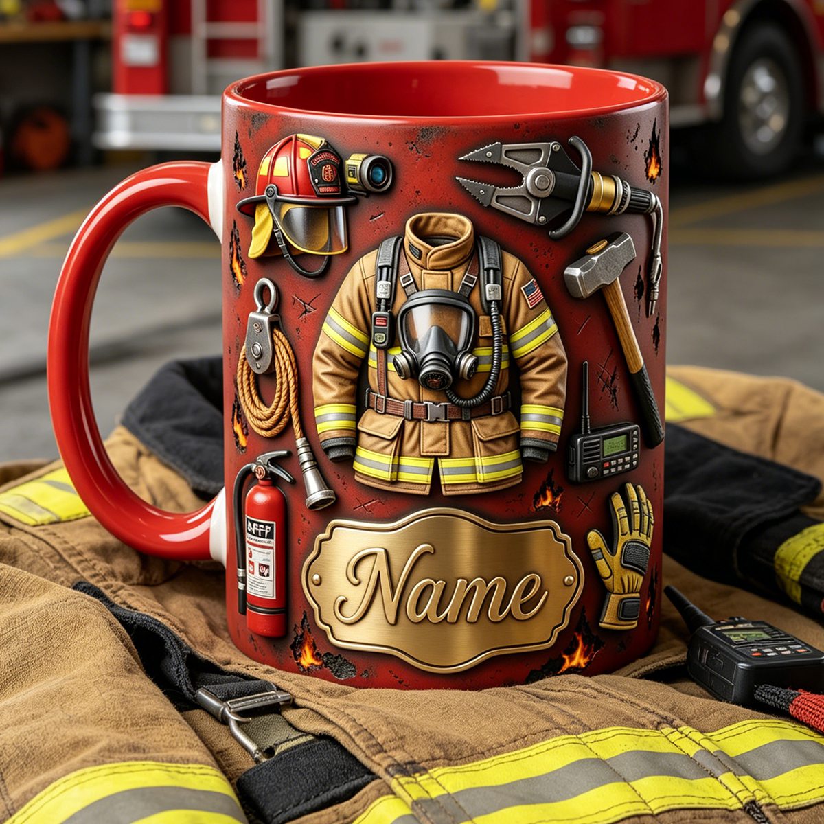 Personalized Fire Fighter Mug, Firefighter Gift Idea, Fireman Coffee Mug