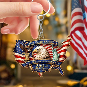 US 250th Anniversary-Personalized Patriot Keychain