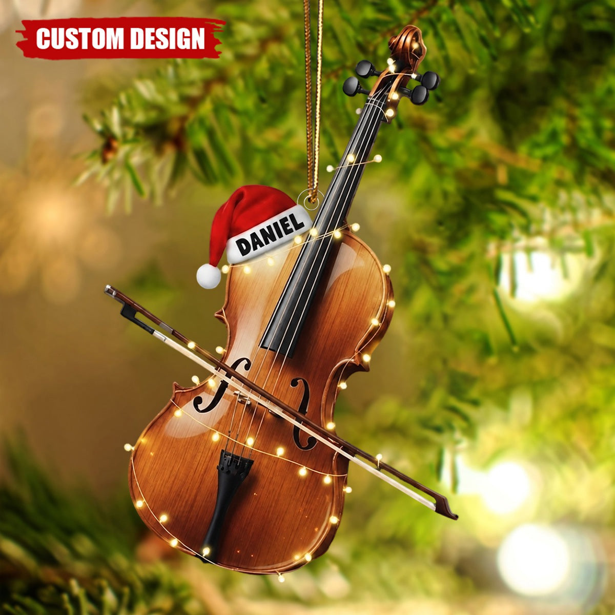Personalized Violin Ornament, Personalized Fiddle Gift