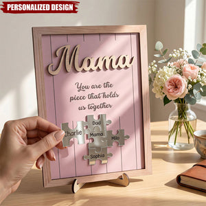 Mother's Day Gifts, The Piece That Holds Us Together-Personalized Wooden Plaque