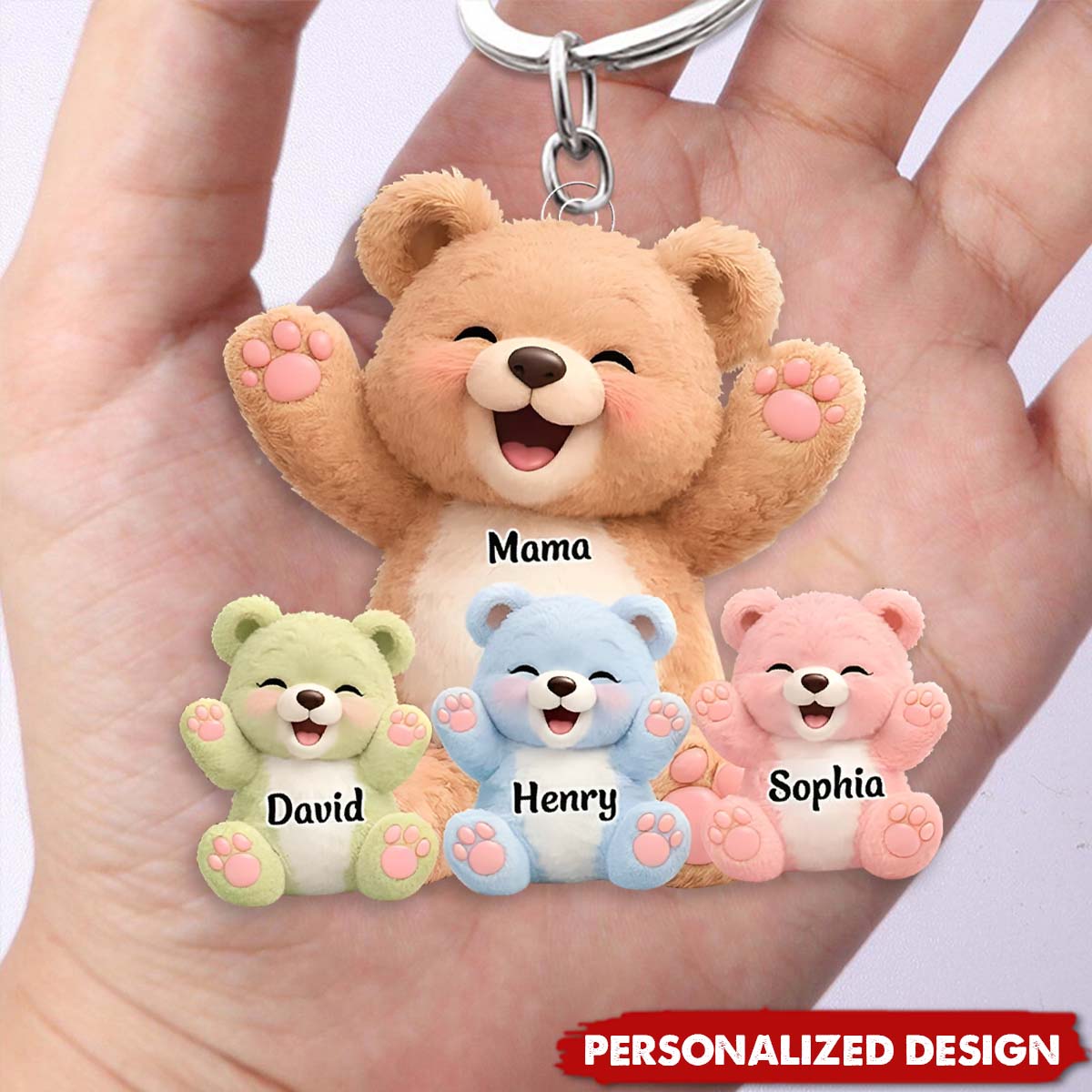 Personalized Love You Lots Mama Bear Keychain